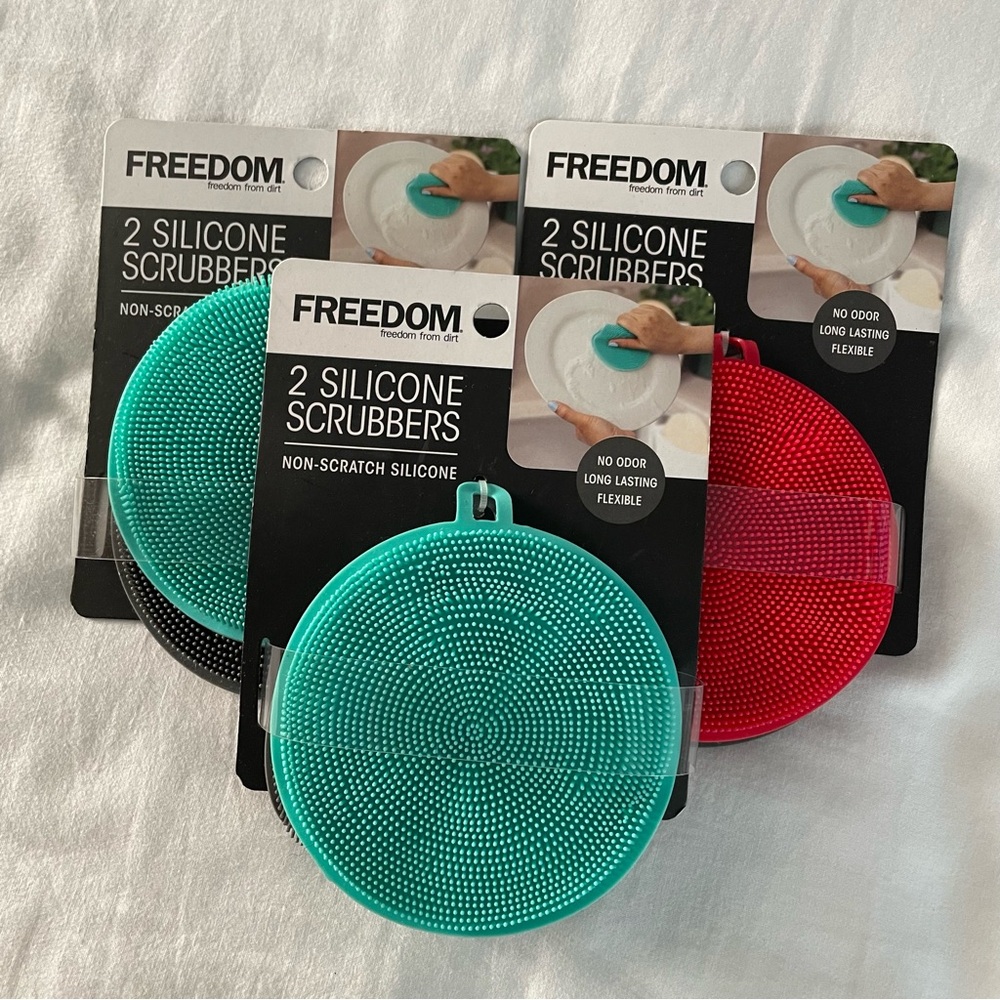Freedom 2 Silicone Scrubbers Non Scratch Silicone No Odor Long Lasting (3 packs)